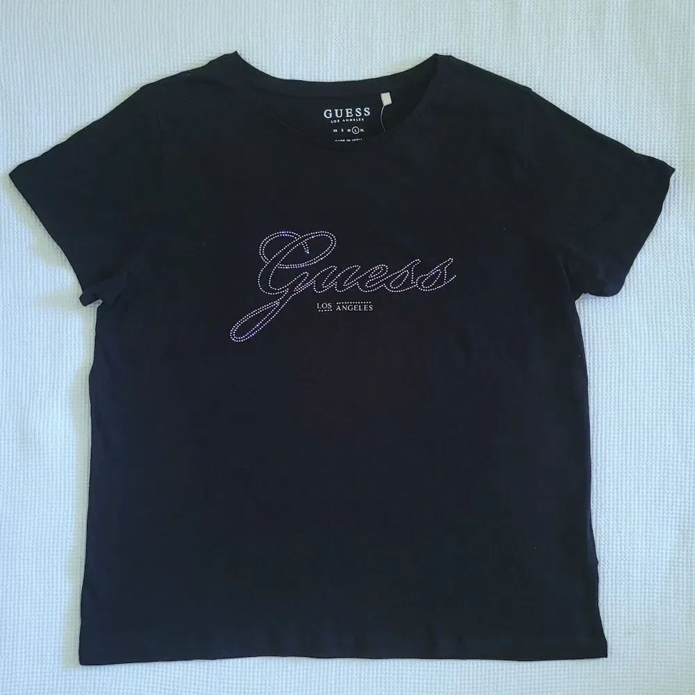 Guess❓Rhinestone💎 Logo Tee👕 - NWT